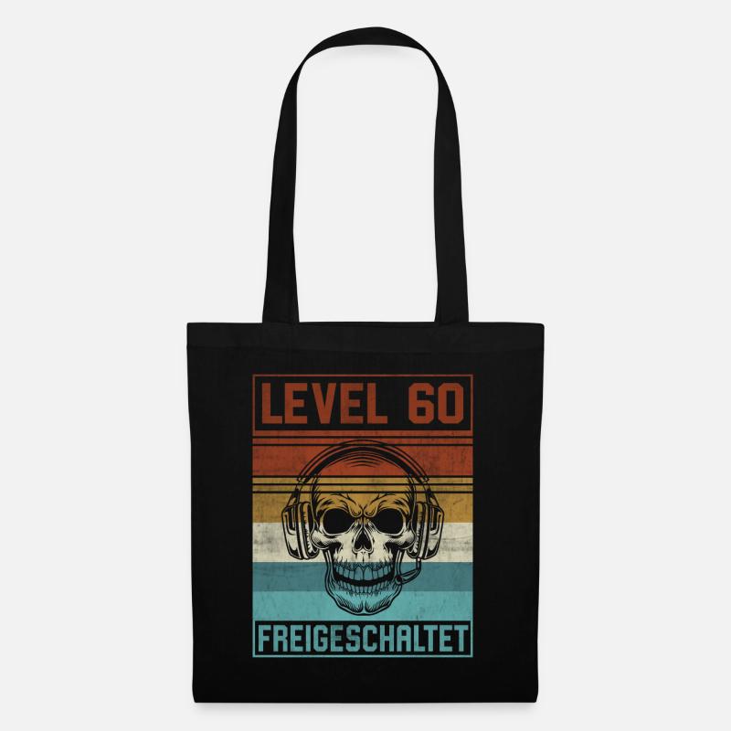 60. Geburtstag Gamer Level 60 Jahre - Stoffbeutel - Schwarz