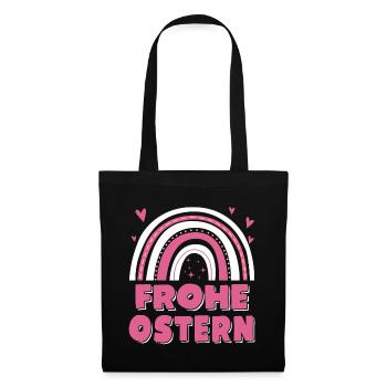 Oster Regenbogen Frohe Ostern - Stoffbeutel - Schwarz - Vorne