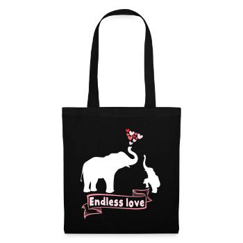Éléphant Maman Enfants Mignon Maman - Sac en tissu - noir - Devant