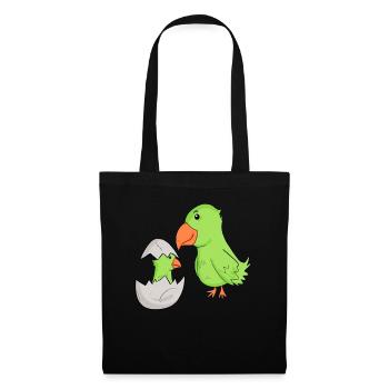 Parrot with baby parrot - Tote Bag - black - Front