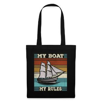 My boat rules sailing Funny captain - Tote Bag - black - Front