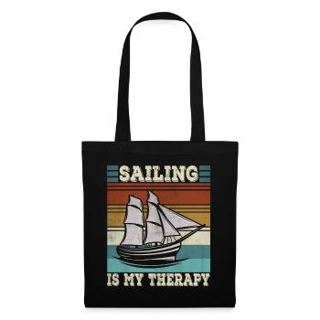 Sailing is my therapy Sailboat Funny Sail - Tote Bag - black - Front