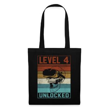 Garçon 4ème anniversaire Gamer - Sac en tissu - noir - Devant