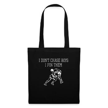 Wrestlerin Kampfsport Don't Chase Boys Pin Them - Stoffbeutel - Schwarz - Vorne