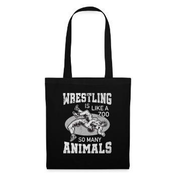 Wrestling Wie Zoo Lauter Tiere Ringer Martial Art - Stoffbeutel - Schwarz - Vorne