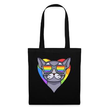 CHAT LGBT British Shorthair Rainbow - Sac en tissu - noir - Devant