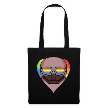 LGBT Tier Schnabeltier Regenbogen - Stoffbeutel - Schwarz - Vorne