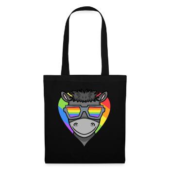 LGBT Animal Donkey Rainbow - Tote Bag - black - Front
