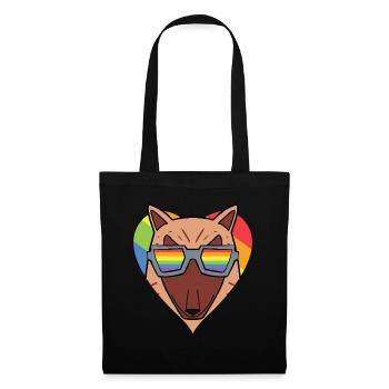 LGBT Hund Regenbogen - Stoffbeutel - Schwarz - Vorne