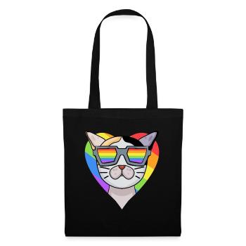 Chat LGBT Japonais Bobtail Rainbow - Sac en tissu - noir - Devant