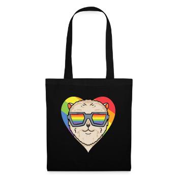 Chien LGBT Nain Spitz Rainbow - Sac en tissu - noir - Devant