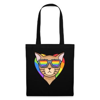 LGBT Cat Abyssinian Cat Rainbow - Tote Bag - black - Front