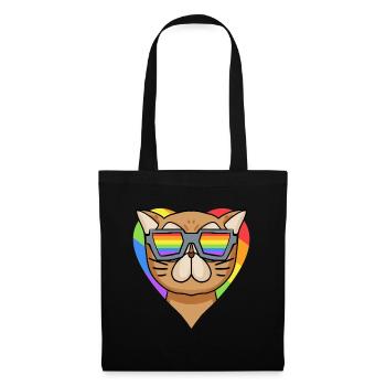 CHAT LGBT Chat Persan Arc-en-ciel - Sac en tissu - noir - Devant