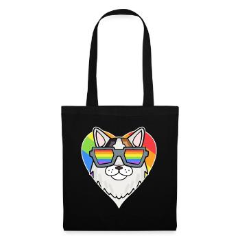 Chat LGBT Turc Van Rainbow - Sac en tissu - noir - Devant