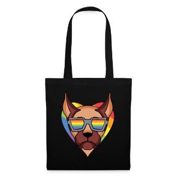 Chien LGBT Great Dane Rainbow - Sac en tissu - noir - Devant
