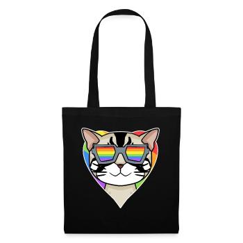 LGBT Cat American Shorthair Rainbow - Tote Bag - black - Front