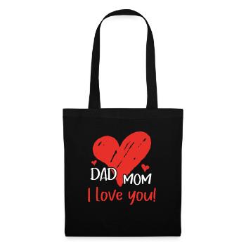 Papa Maman Je t’aime Parents Paternité Maternité - Sac en tissu - noir - Devant