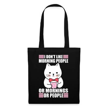 Don't Like Morning People Sarcasm Coffee Moody Cat - Tote Bag - black - Front