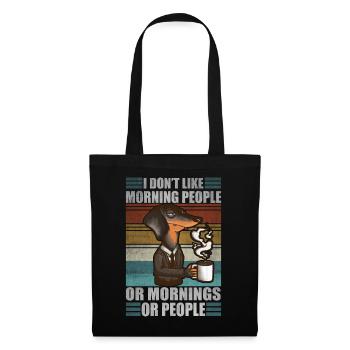 Sarcastic Dachshund Coffee Moody Wiener Dog - Tote Bag - black - Front