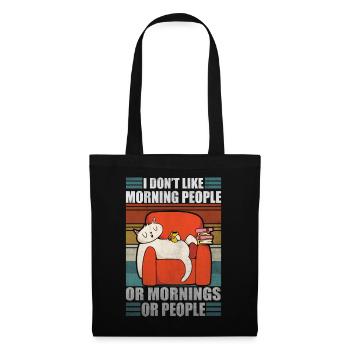 Sarcastic Cat Coffee Moody Lazy Kitty - Tote Bag - black - Front
