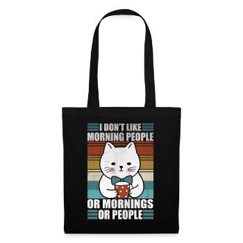 Sarcastic Cat Morning People Coffee Moody Kitty - Tote Bag - black - Front