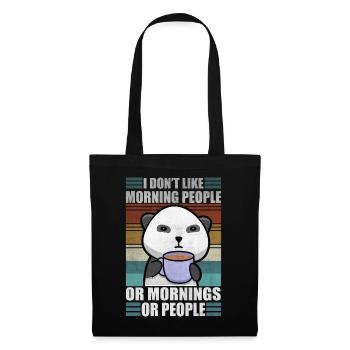 Sarcastic Animal Coffee Moody Panda Lazy - Tote Bag - black - Front