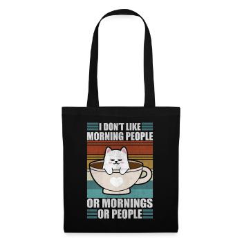 Sarcastic Kitty Moody Coffee Lazy Cat - Tote Bag - black - Front