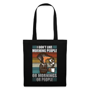 Moody Dachshund Coffee Sarcastic Wiener Dog - Tote Bag - black - Front