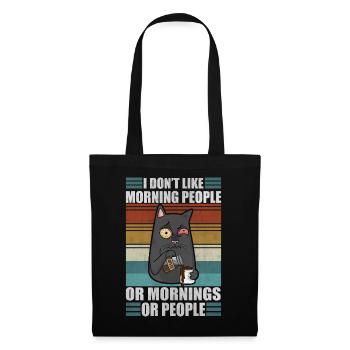 Sarcastic Cat Moody Morning People Coffee Lazy Kit - Tote Bag - black - Front