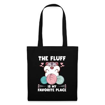 Hamster Knitting Crochet Cotton Wool Wool Favorite Place - Tote Bag - black - Front