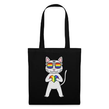 LGBT Cat Devon Rex Rainbow - Tote Bag - black - Front
