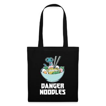Danger Noodle Suppen Nudeln Ramen Kawaii Schlange - Stoffbeutel - Schwarz - Vorne