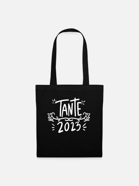 Tante 2023 - Werdende Tante - Tante werden - Stoffbeutel - Schwarz
