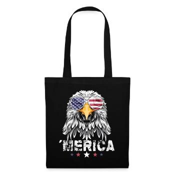 4th of July American Flag USA Sunglasses Eagle - Stoffbeutel - Schwarz - Vorne