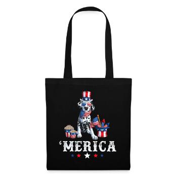 Dalmatian Merica Dog 4th of July American Flag USA - Tote Bag - black - Front
