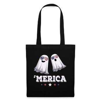 Ghosts Merica 4th of July American Flag USA - Tote Bag - black - Front