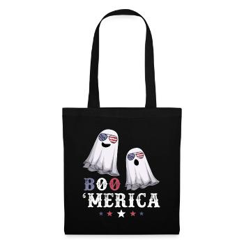 Ghost Merica 4th of July USA American Flag - Tote Bag - black - Front