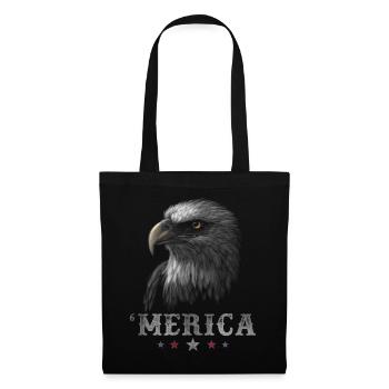 Eagle Patriotic Merica 4th of July American USA - Stoffbeutel - Schwarz - Vorne
