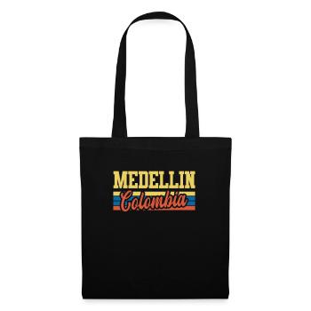 Vintage Medellin Retro Kolumbien Südamerika - Stoffbeutel - Schwarz - Vorne
