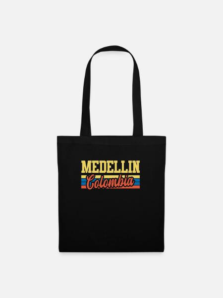 Vintage Medellin Retro Kolumbien Südamerika - Stoffbeutel - Schwarz