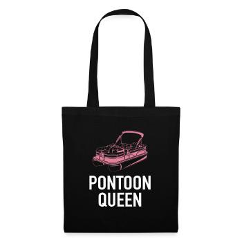 Pontoon Queen Segelboot Damen Segeln Geschenk - Stoffbeutel - Schwarz - Vorne
