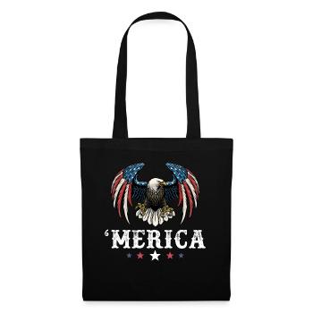 Eagle American Flag 4th of July Merica USA - Stoffbeutel - Schwarz - Vorne