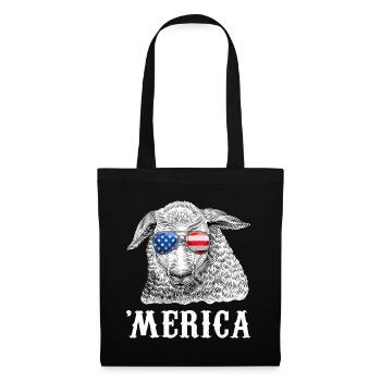 Sheep Merica 4th of July Farmer American Flag USA - Tote Bag - black - Front