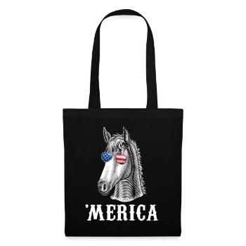 Cheval Merica 4 juillet USA Hommes Femmes American Fl - Sac en tissu - noir - Devant