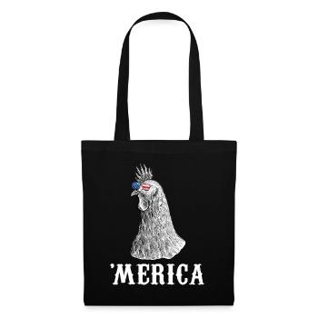Chicken Merica 4th of July Farmer American Flag US - Tote Bag - black - Front