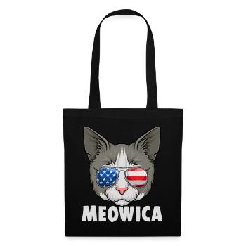 Cat 4th of July USA Kitten American Flag - Stoffbeutel - Schwarz - Vorne
