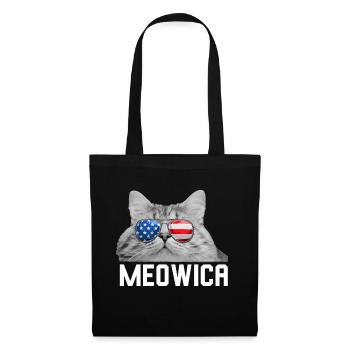 Cat 4 juillet Hommes Femmes USA Drapeau américain - Sac en tissu - noir - Devant
