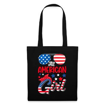 Mädchen Patriotische Frauen USA 4. Juli - Stoffbeutel - Schwarz - Vorne