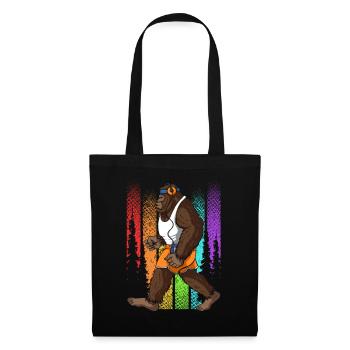 Retro Walking Bigfoot Unheimlich - Stoffbeutel - Schwarz - Vorne