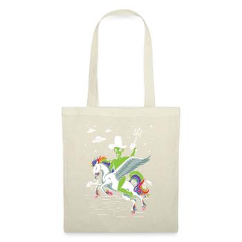 Alien chevauche la licorne Uncanny - Sac en tissu - nature - Devant